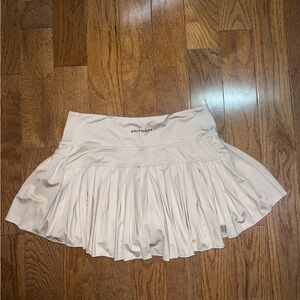 Gold Hinge Pleated Tennis Skirt Athleisure Wear Tan Large Skort